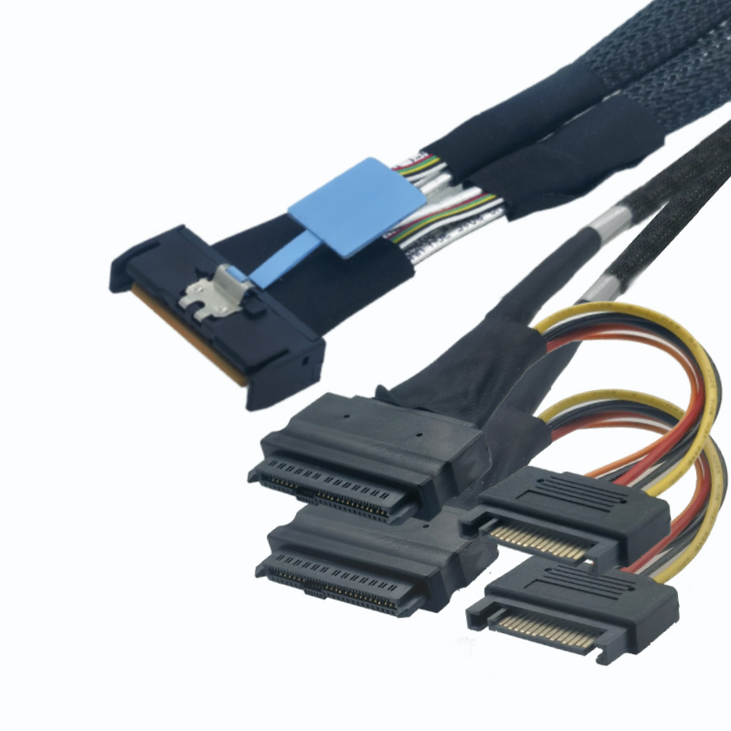 MCIO X8 转 2*U.2(SFF-8639)数据线